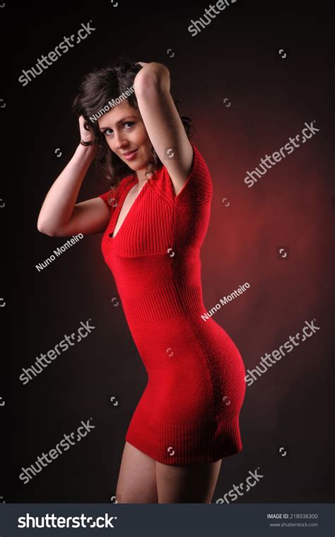 Provocative Woman Red Dress Stock Photo Edit Now
