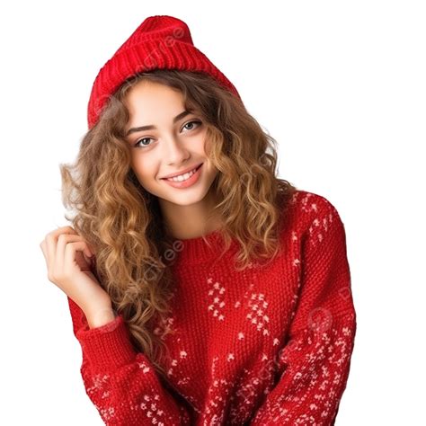 Beautiful Girl In A Red Sweater Near The Christmas Tree Santa Girl Christmas Girl Winter Girl