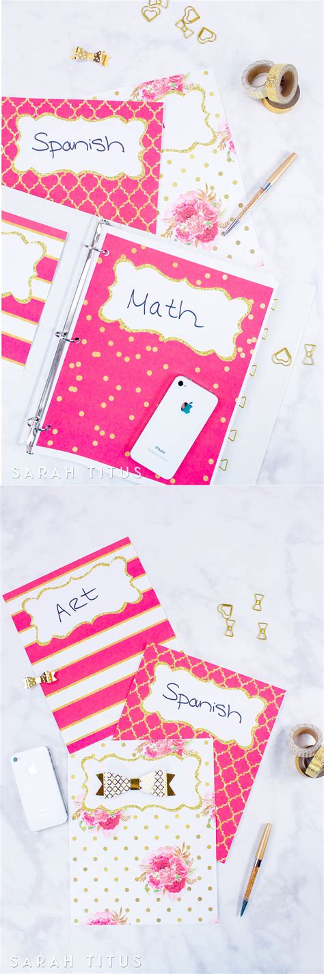 Binder Coversdividers Free Printables Sarah Titus