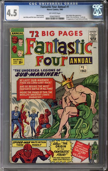 Fantastic Four Annual 1 Cgc 45 Fantastic Four Fantastic Four