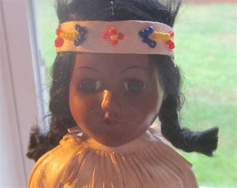 Vintage 11 Inch Native American Indian Doll Open Close Eyes 1950 Era Etsy