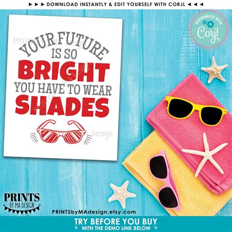 Future Is So Bright Have To Wear Shades Editable Sunglasses Etsy