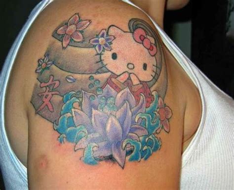 Hello Kitty Flower Tattoo Live And Inked Hello Kitty Tattoos Hello