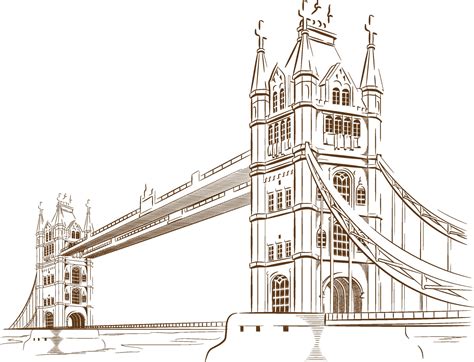 Sketch Doodle London Bridge Landmark Travel Destination Outline 2181506