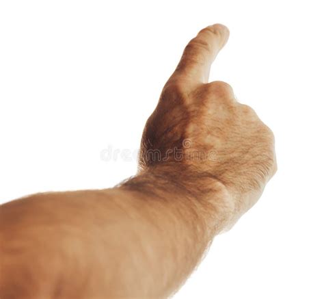 Person Points Direction With His Finger Index Finger Of Male Hand On