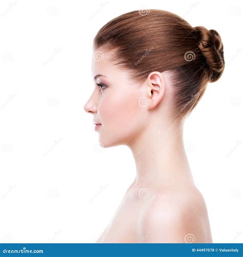 Profile Portrait Of Young Beautiful Woman Stock Photo Image Of Skin