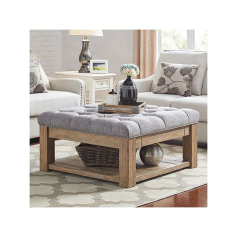 Homevance Button Tufted Storage Coffee Table Coffee Table With