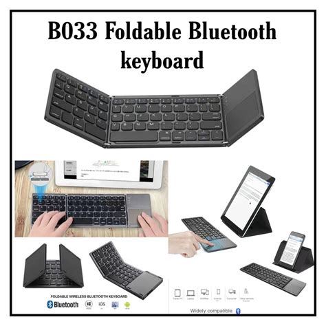 B033 Portable Twice Folding Bluetooth Keyboard Bt Wireless Foldable