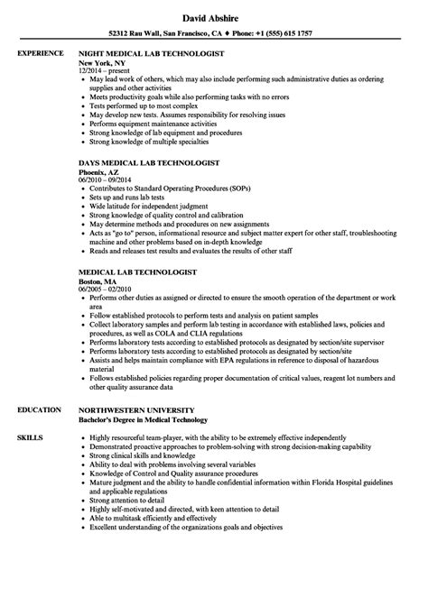 Medical laboratory technicians assist physicians in diagnosing and treating diseases by performing tests on tissue, blood, and other body fluids. Cv Template For Medical Laboratory Technician - Medical ...