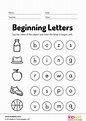 Beginning Letters Foundational Worksheet - Kidpid