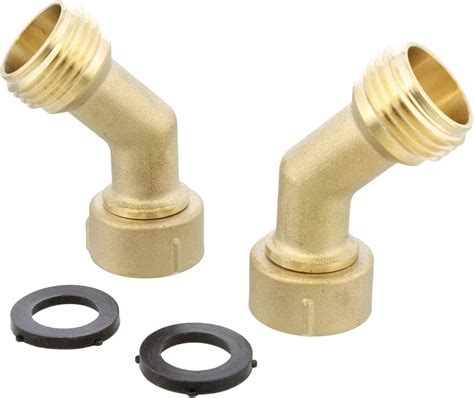 Dumble 45 Degree Garden Hose Elbow Fitting 2pk With 4 Washers Outdoor