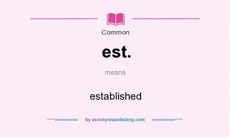 Est Established In Common By