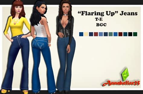 Flaring Up Jeans By Annabellee25 Sims 4 Female Clothes