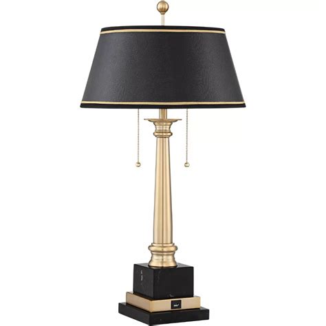 Barnes And Ivy Traditional Desk Table Lamp With Usb Charging Port Warm