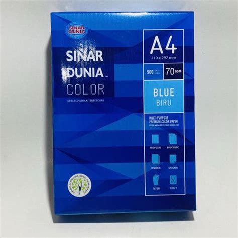 Sinar Dunia Hvs Warna Biru A4 70 Gram