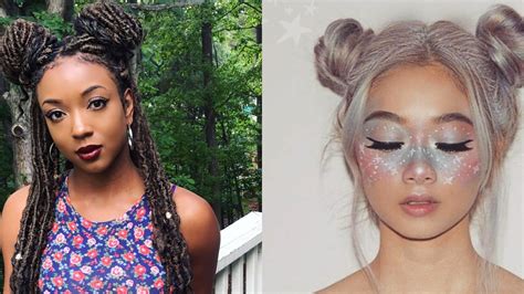 A chignon bun is very functional as it will trap all of the hair on your head and keep it off of your neck and from falling in your face. "Space Buns" Are Trending On Pinterest | Allure