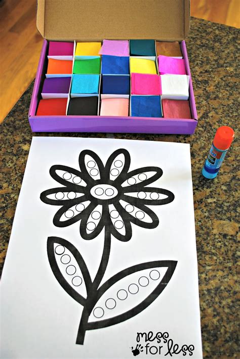 Maybe you would like to learn more about one of these? Tissue Paper Flower Art Activity - Mess for Less