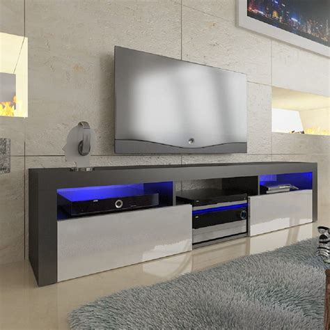 Bari Black White Wall Mounted Floating Modern Tv Stand By Meble Furniture