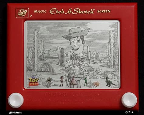 Woody 2019 Drawn On A 1995 Limited Edition Toy Story Etch A Sketch