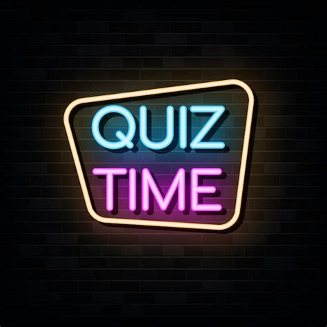 Premium Vector Quiz Time Neon Sign Vector