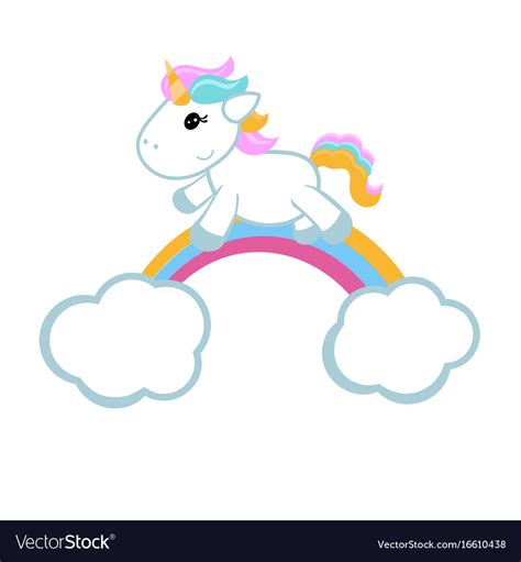 Unicorn And A Rainbow Unicorn And A Rainbow Vector Image