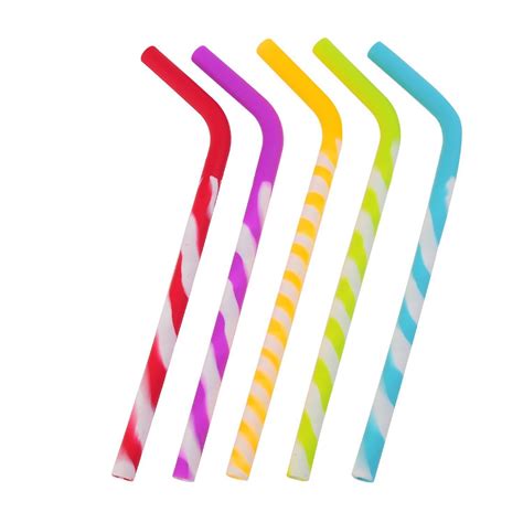 Silicone Straws 8 Pack Assorted Color Reusable Drinking Straws Set
