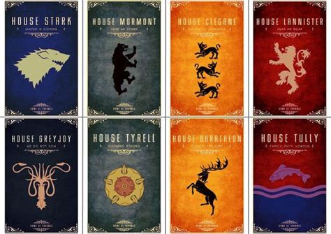 Game Of Thrones Symbols Of Houses Flags Poster By Summitposters Game