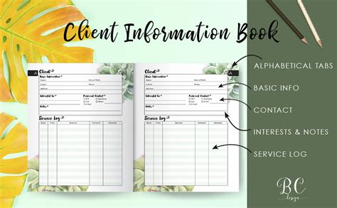 Client Information Book Customer Profile Book For Small Business With Alphabetical Tabs A Z