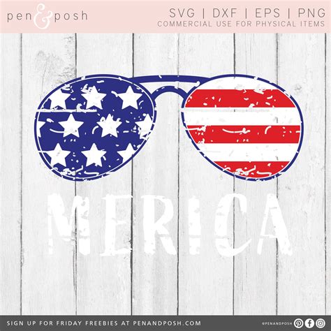 Merica Svg Grunge Sunglasses Svg Patriotic Svg July 4th Etsy