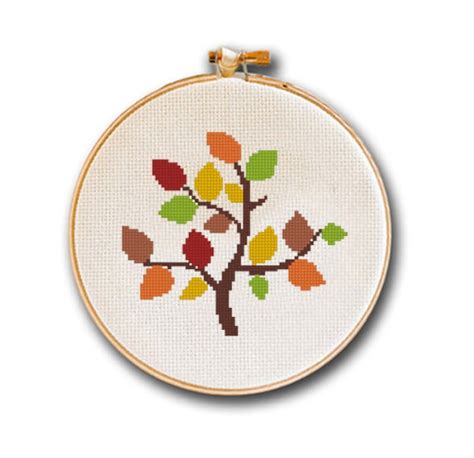 Cross Stitch Pattern Easy Autumn Tree Trees Of Season