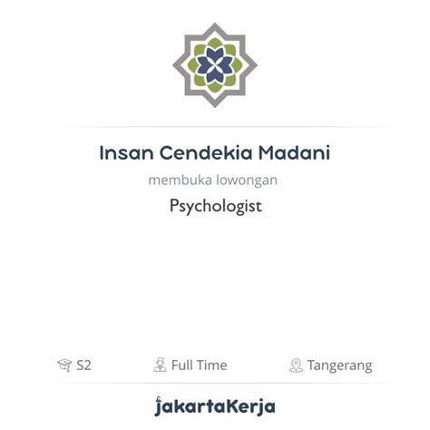 Smp islam cendekia cianjur dirba šiose srityse: Lowongan Kerja Psychologist di Insan Cendekia Madani - JakartaKerja