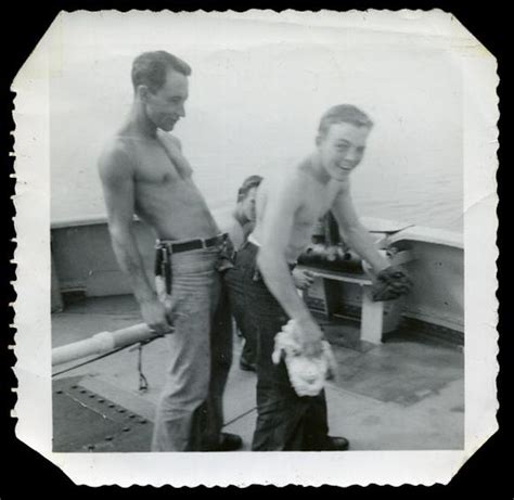 1940s Queer Clowning Around Photo Vintage Snapshot Two Men