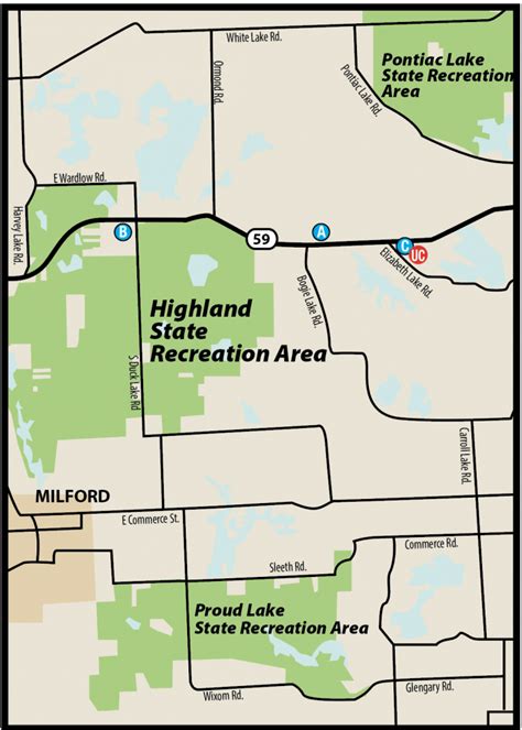 Highland Advertiser Map Recreation Area Michigan State Parks Recreation
