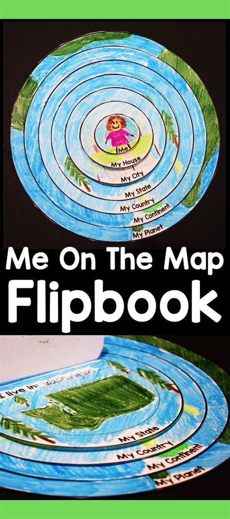 Me On The Map Flipbook Map Skills Activity Map Skills Flip Book