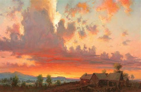 Art Canvas Print Beautiful Sunset Landscape Oil Painting
