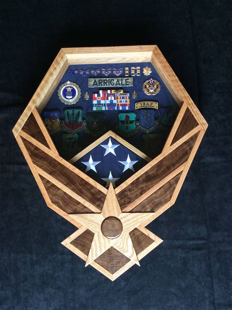 Handcrafted Air Force Shadow Box Oak And Black Walnut Etsy