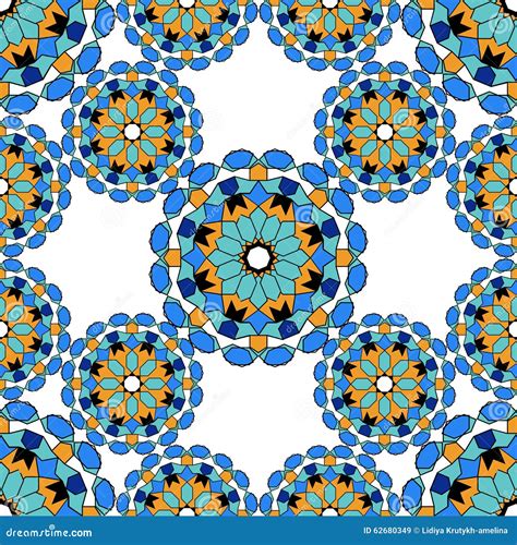 Gorgeous Seamless Patchwork Pattern From Dark Blue And White Moroccan