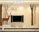 287 華城小鋪 居家 園藝 壁飾 品味壁紙 創意 韓版壁貼 牆貼 牆壁貼 森林糜鹿 | 露天拍賣