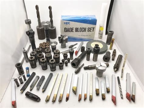 Lot Of Machinist Tools Tool Holders Gage Block Set Tool Bits Collet