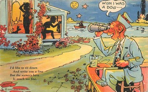 Comic Sexy Humor Risque Silhouette 1941 Ray Walters Teich Linen