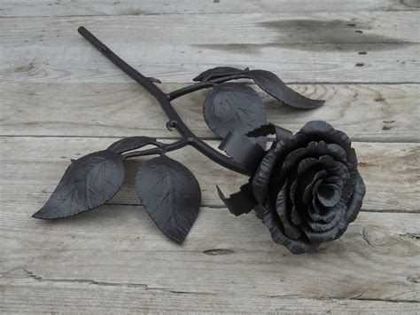 Metal Rose Steel Rose Iron Flower Hand Forged Sculpture