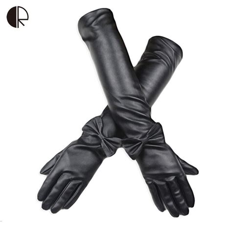 Faux Leather Long Gloves Ultra Long Belt Long Design Fashion Women S Leather Gloves Women 50cm