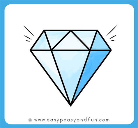 How To Draw A Diamond Step By Step Diamond Drawing Tutorial With Printable Ôn Thi Hsg
