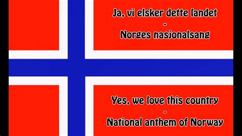 Nasjonalsang m (definite singular nasjonalsangen, indefinite plural nasjonalsanger, definite plural nasjonalsangene). National anthem of Norway - Norges nasjonalsang (NO/EN ...