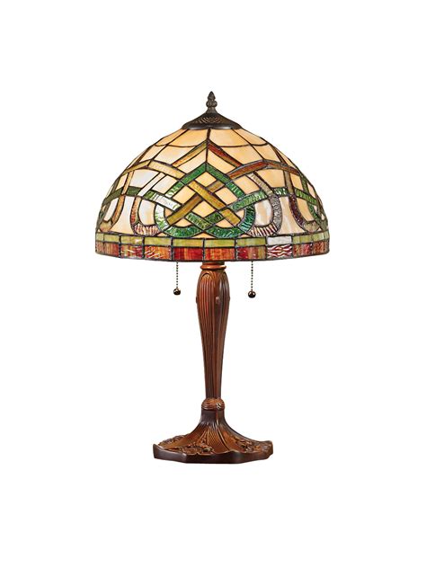 River Of Goods Celtic Knot Stained Glass Desk Table Lamp Art Glass Shade Accent Light