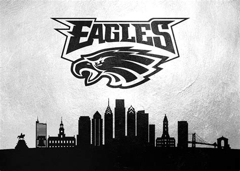 Philadelphia Eagles Silver Skyline Digital Art By Ab Concepts