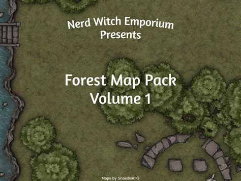 Ttrpg Fantasy Forest Map Pack 5 Battle Maps With Grid Etsy