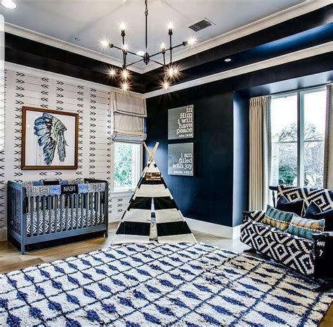 Boy Room Teepee Black And White Navy Navy Boys Rooms Modern Boys Rooms