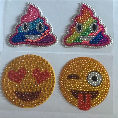 Accessories Emoji Rainbow Poop Sticker Patch Bling Set Iphone Poshmark