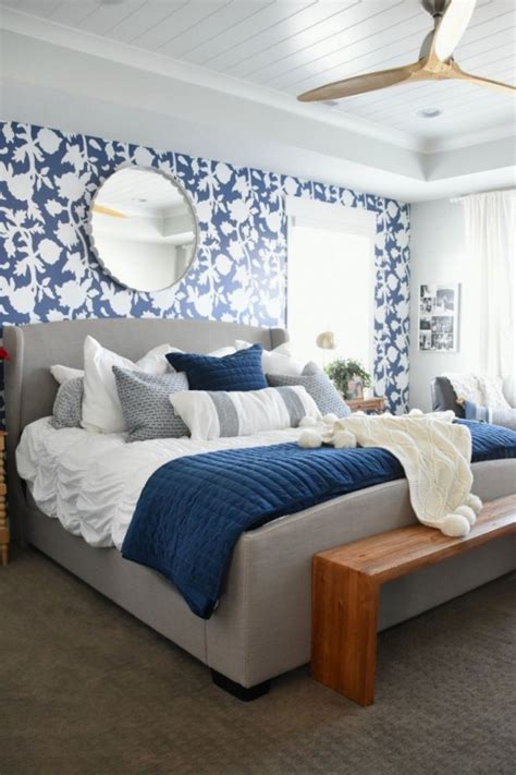 Accent Wall Bedroom Wallpaper Accent Wall Wallpaper Decor Blue
